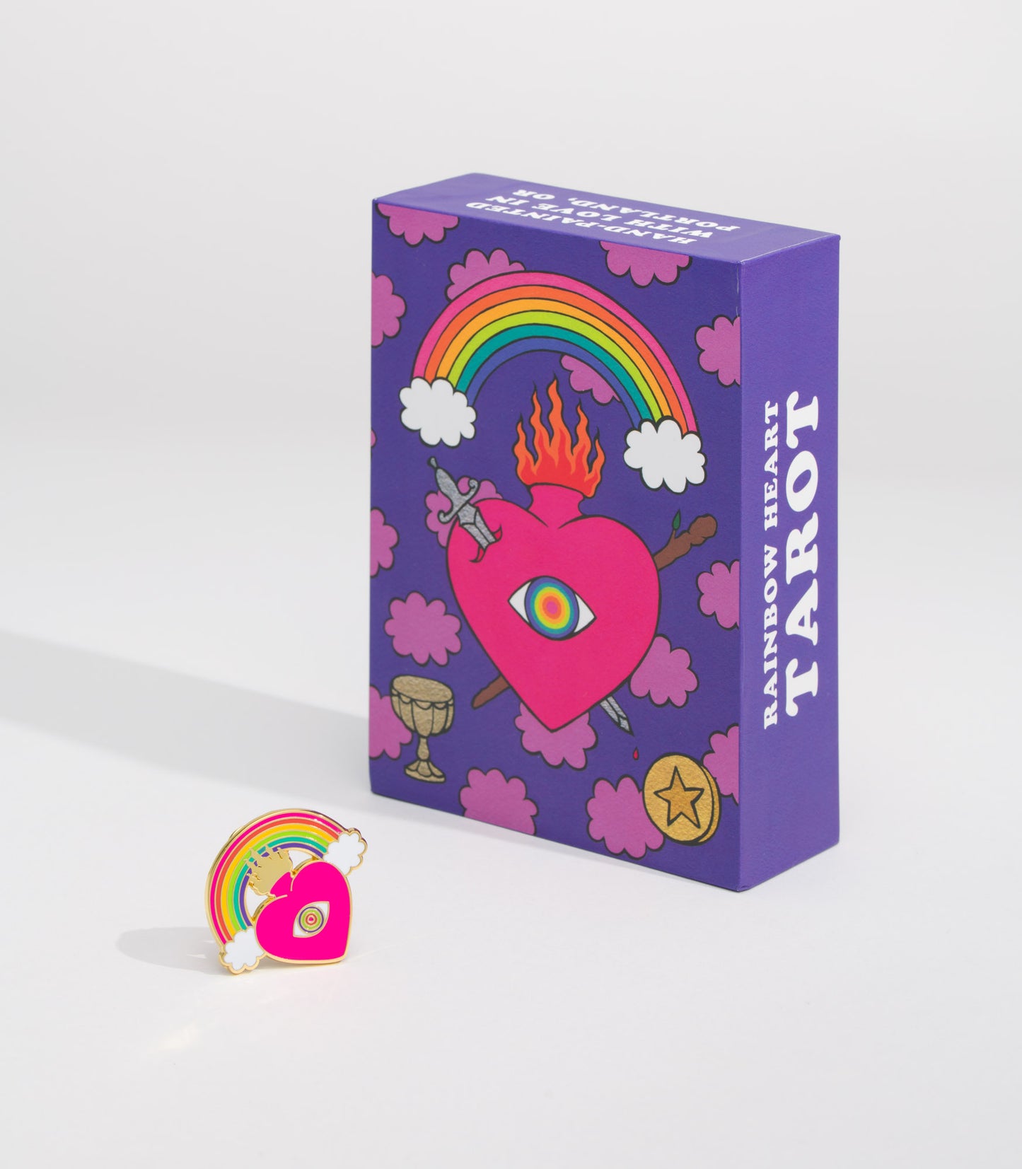 Rainbow Heart Tarot Hard Enamel Pin