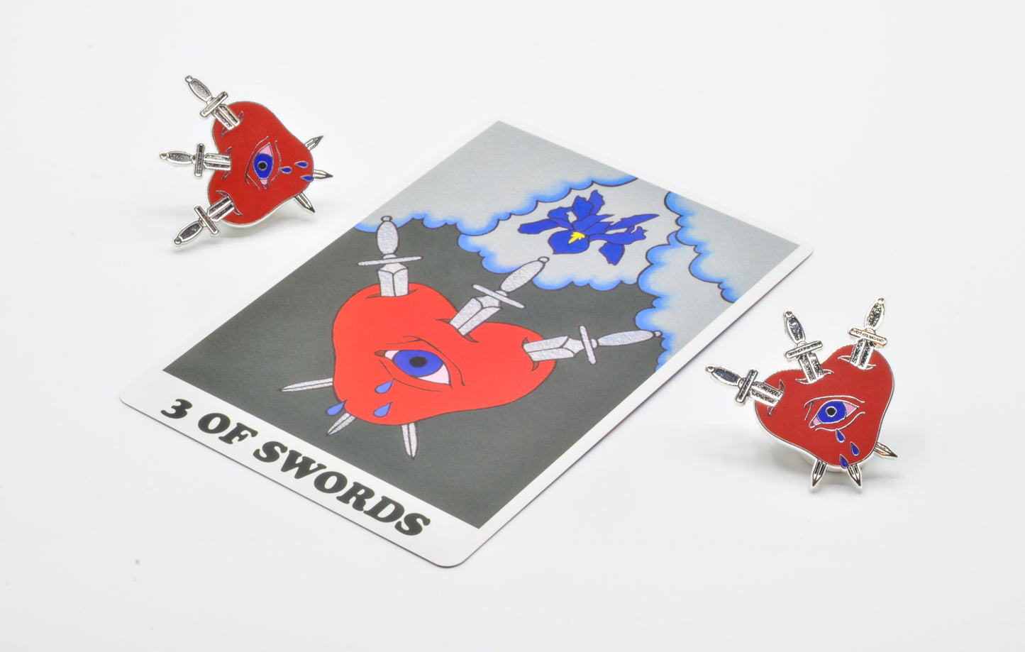 3 of Swords Hard Enamel Pin