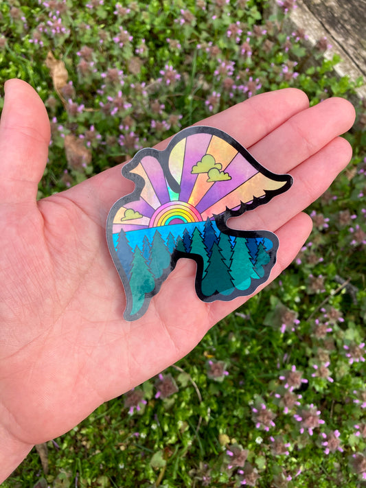 Peace on Earth Dove Holographic Sticker